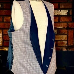 1960’s Vintage Men’s Reversible Navy and Checkered Vest